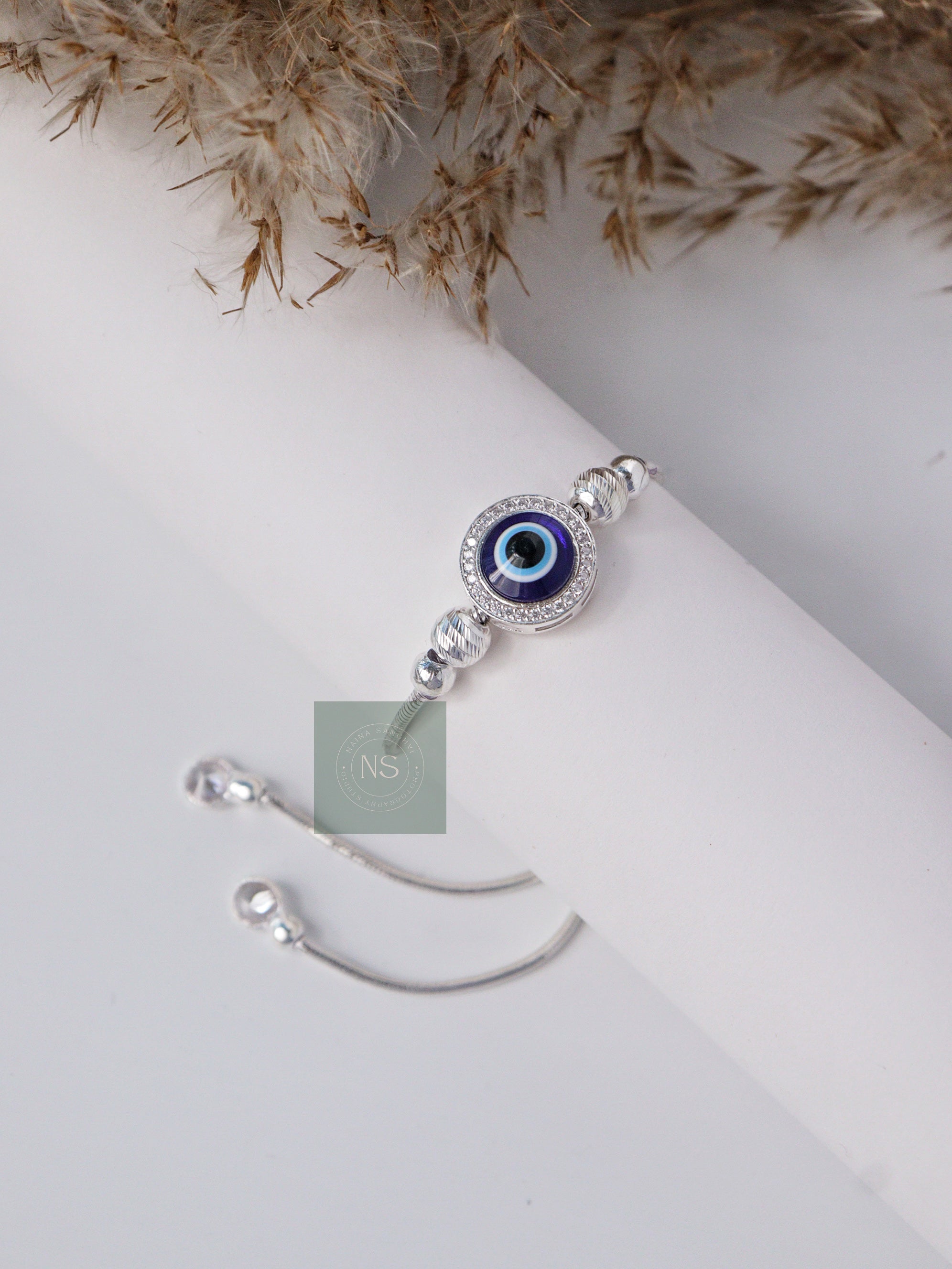 Nazar Shield 925 Silver Slider Bracelet