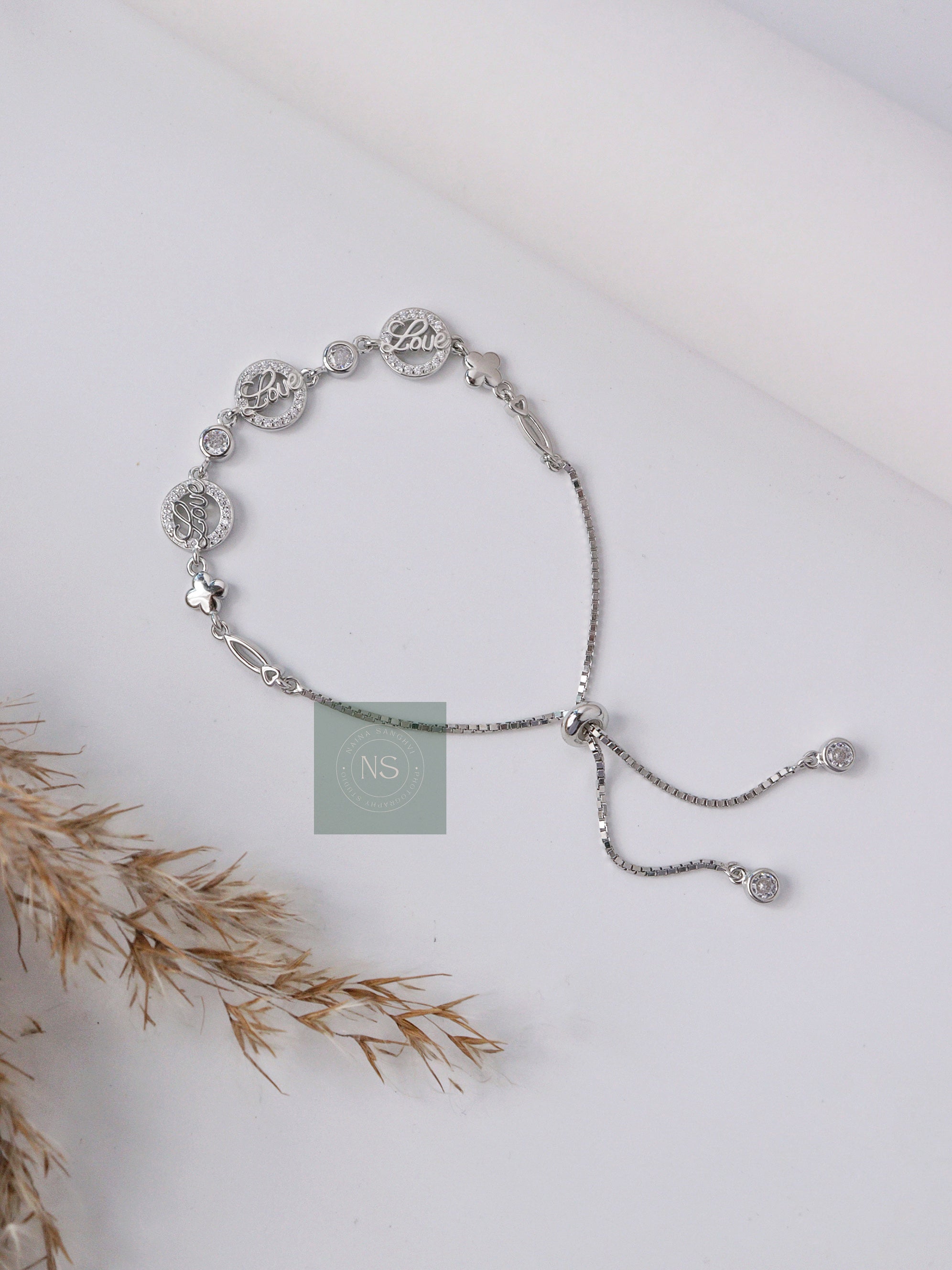 Allure of Love Adjustable Silver Bracelet