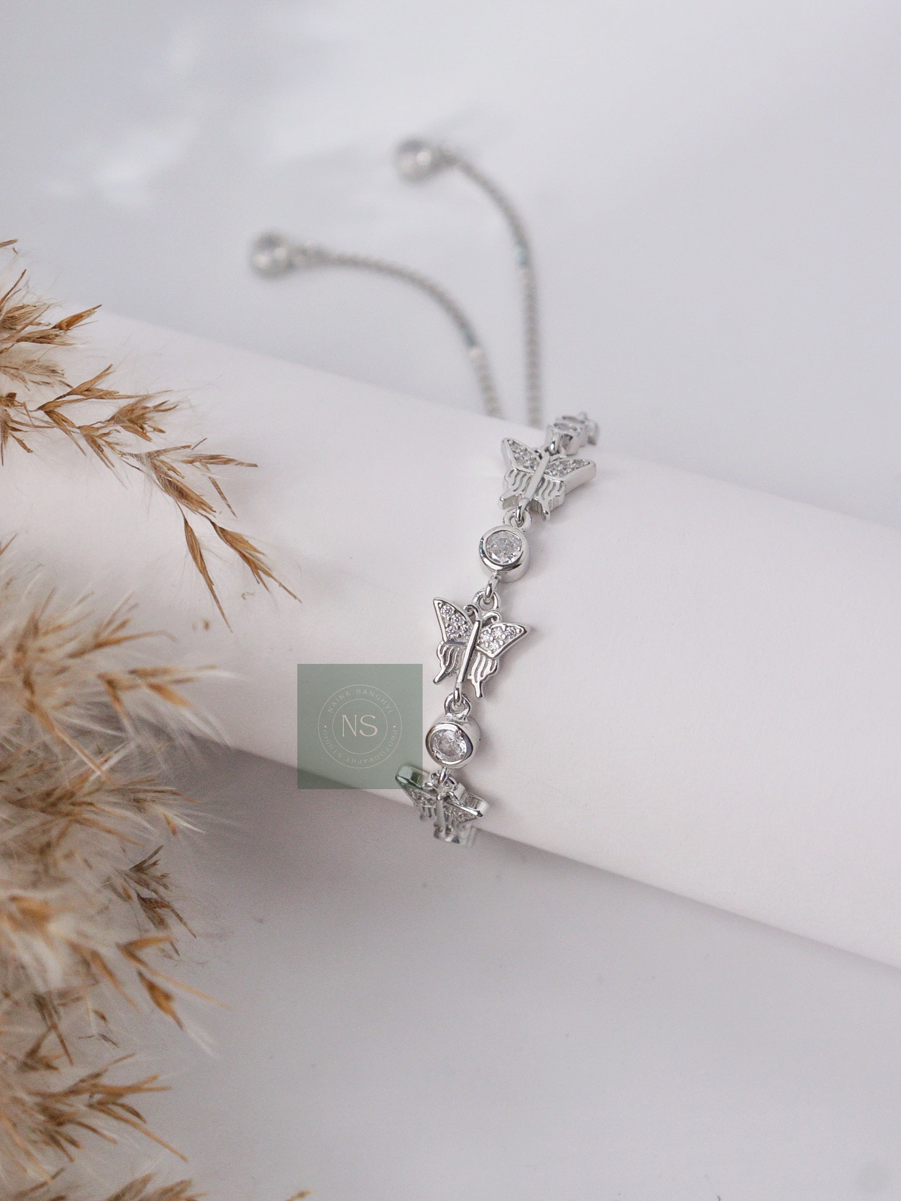 Flutter Grace Butterfly Silver Bracelet