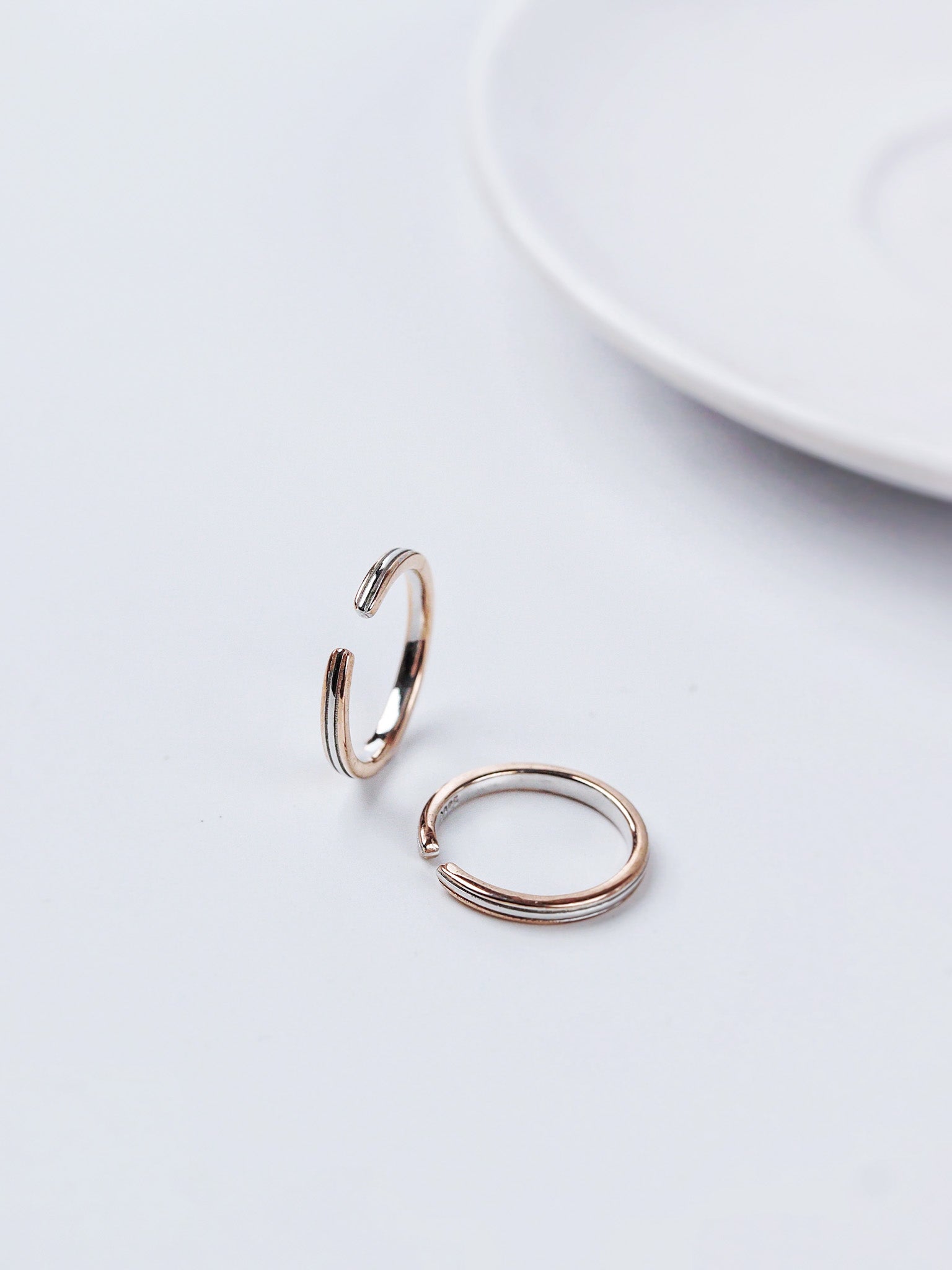 Dual band rose gold metti