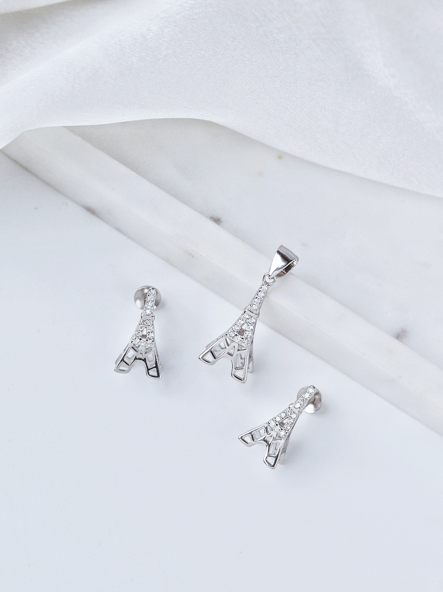 Parisian Sparkle Eiffel Jewelry Set