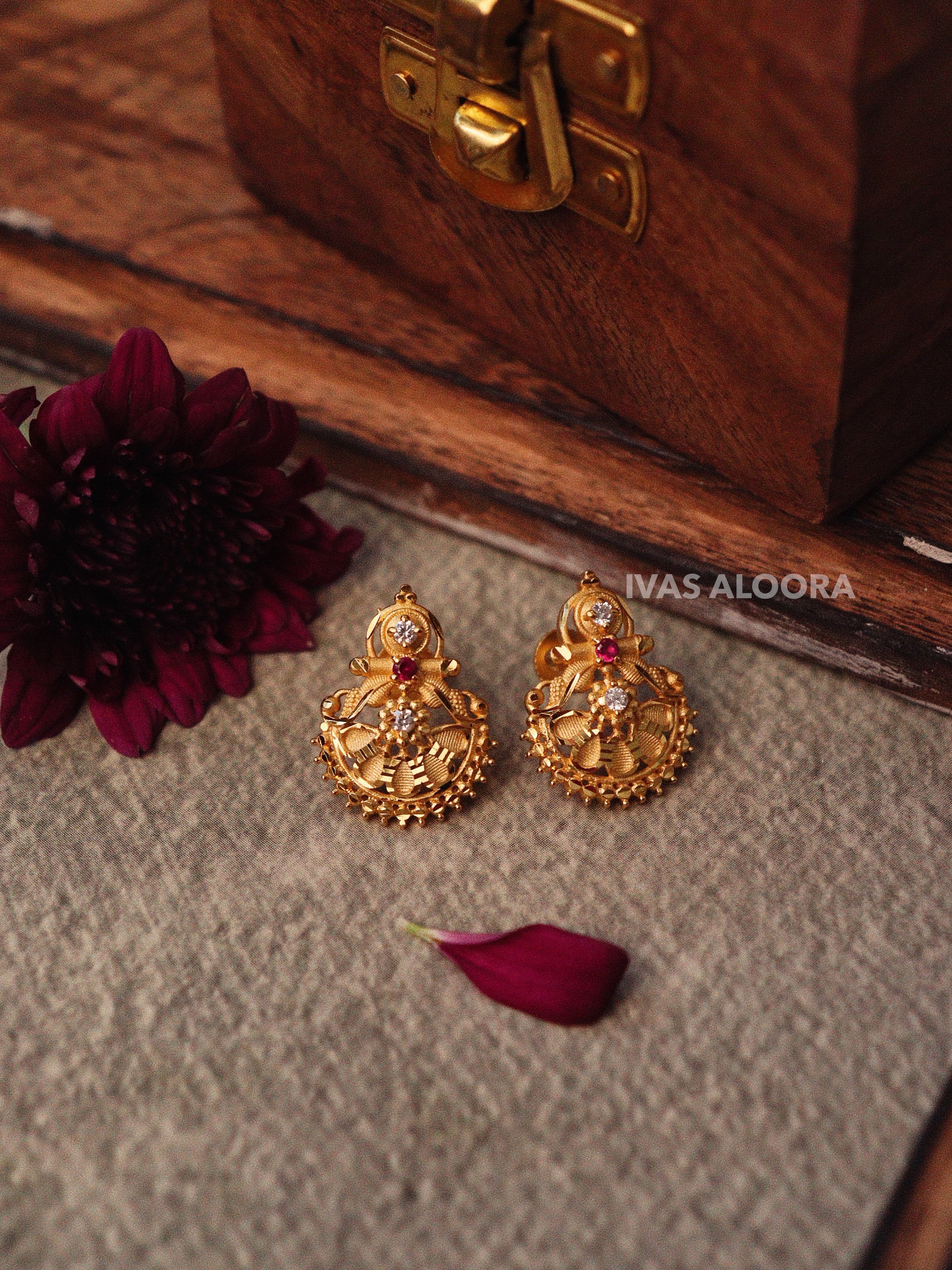 Vasudha Heritage Floral Stud Earrings