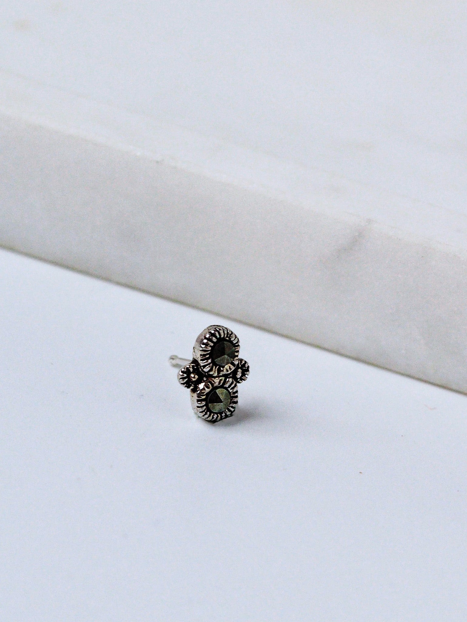Tribal Cross Oxidized Nose Pin
