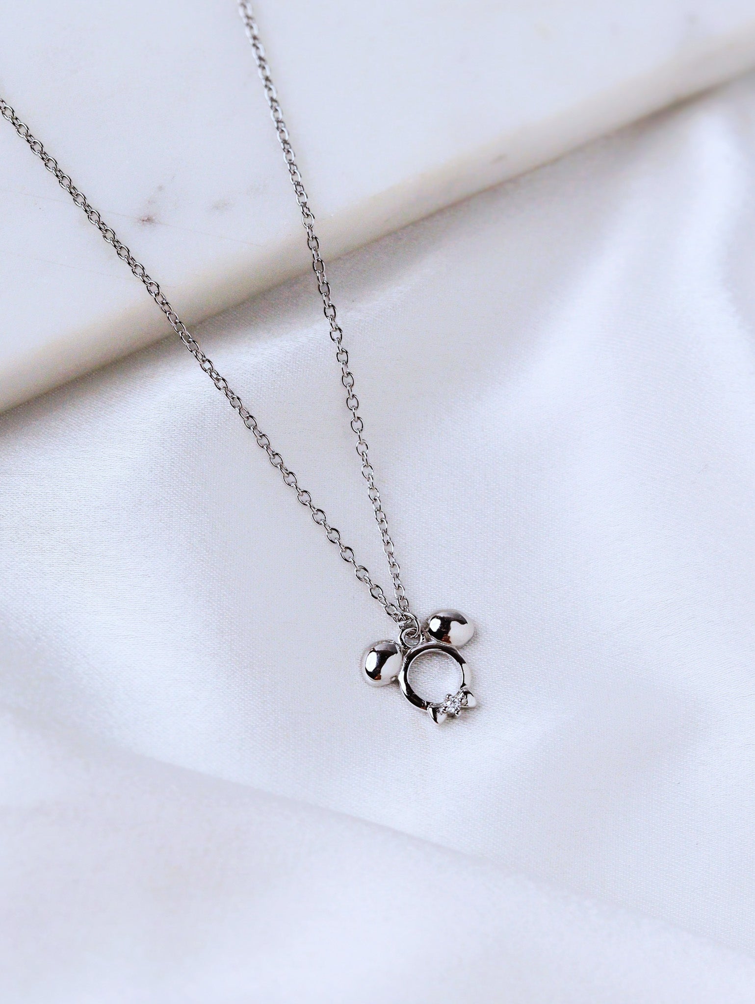 Silver Minnie Charm Necklace