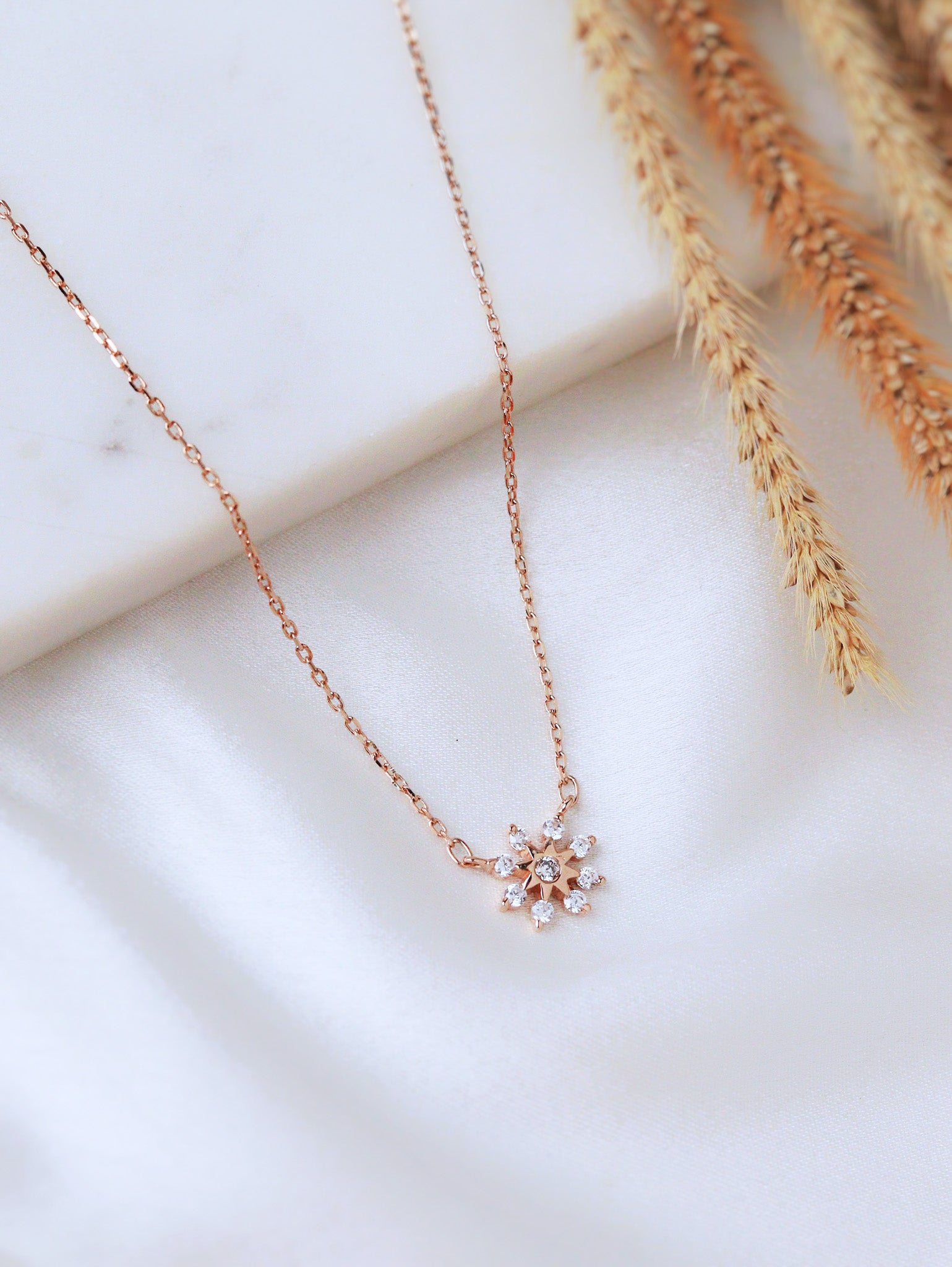 Rose Gold Snowflake Necklace