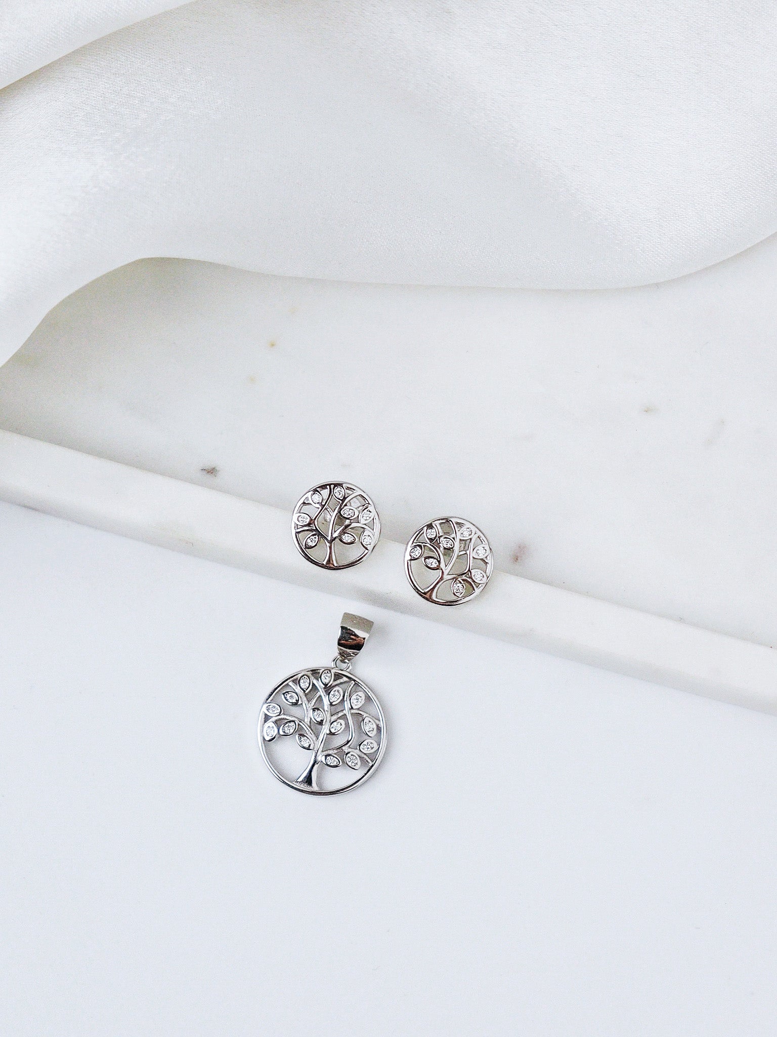 Rose Gold Tree of Life Jewelry Set