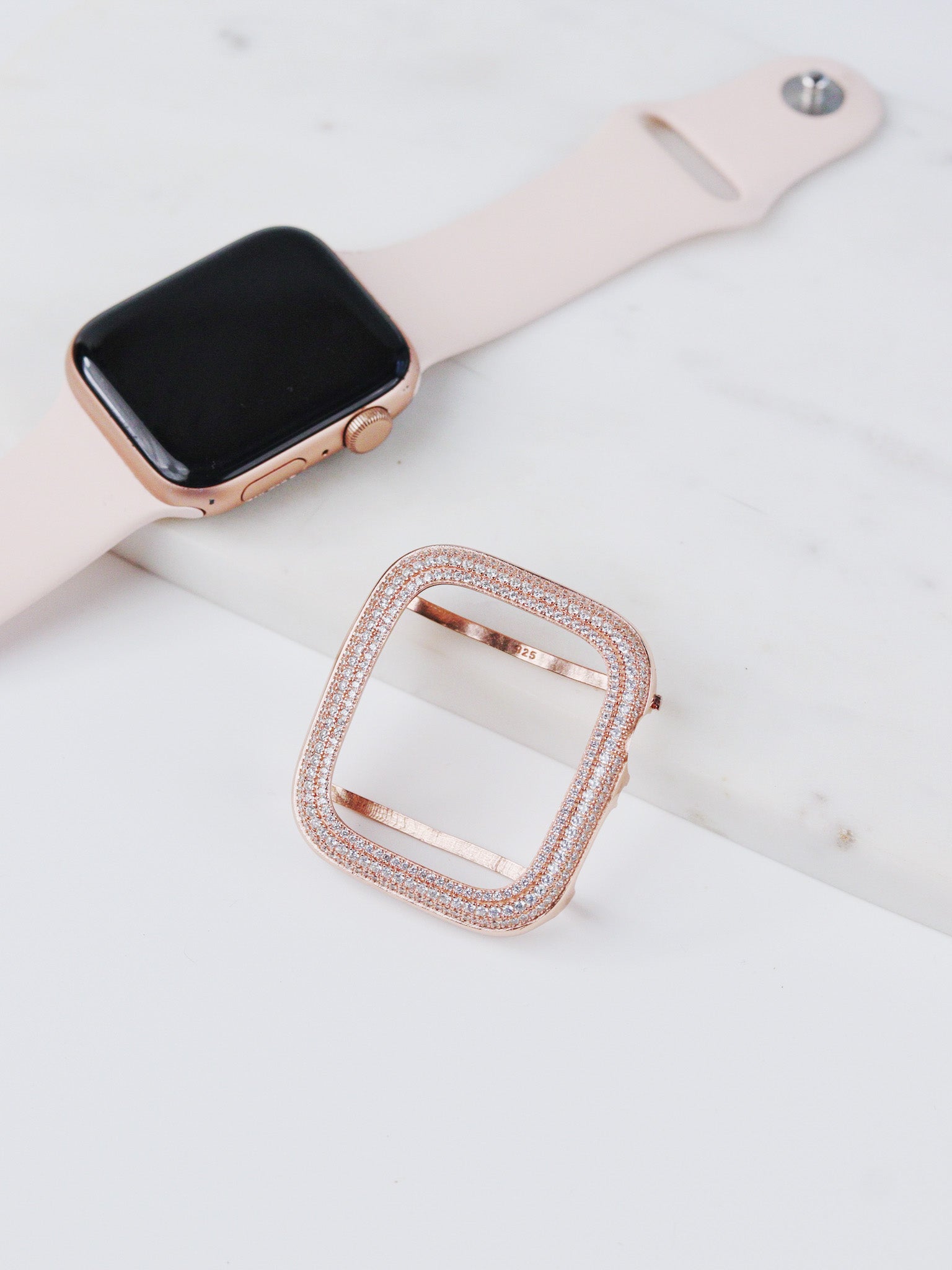 Rosé Pavé Apple Watch Bezel Case