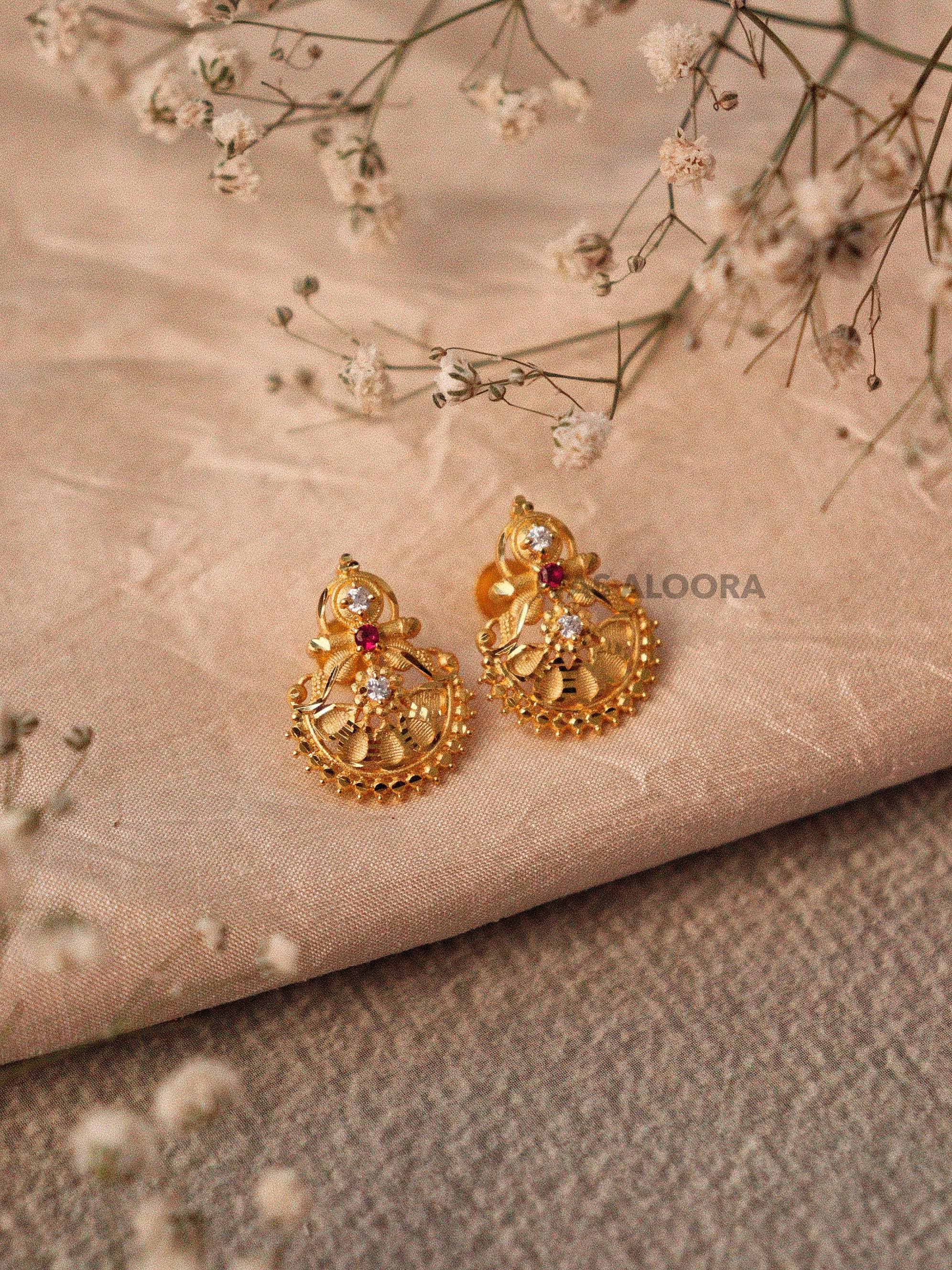 Charulatha Heritage Floral Stud Earrings