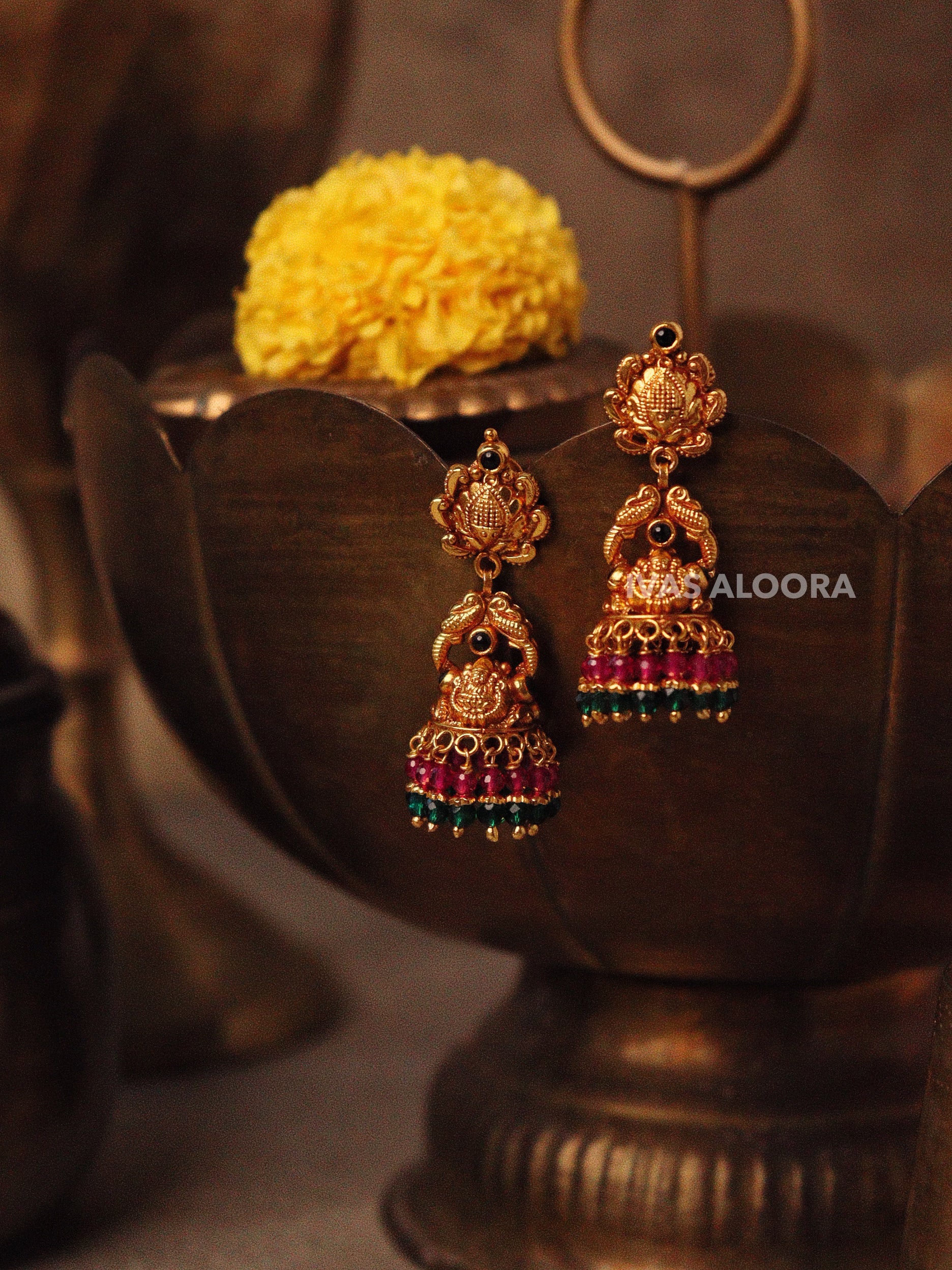 Mahalakshmi Temple Jhumka Earrings