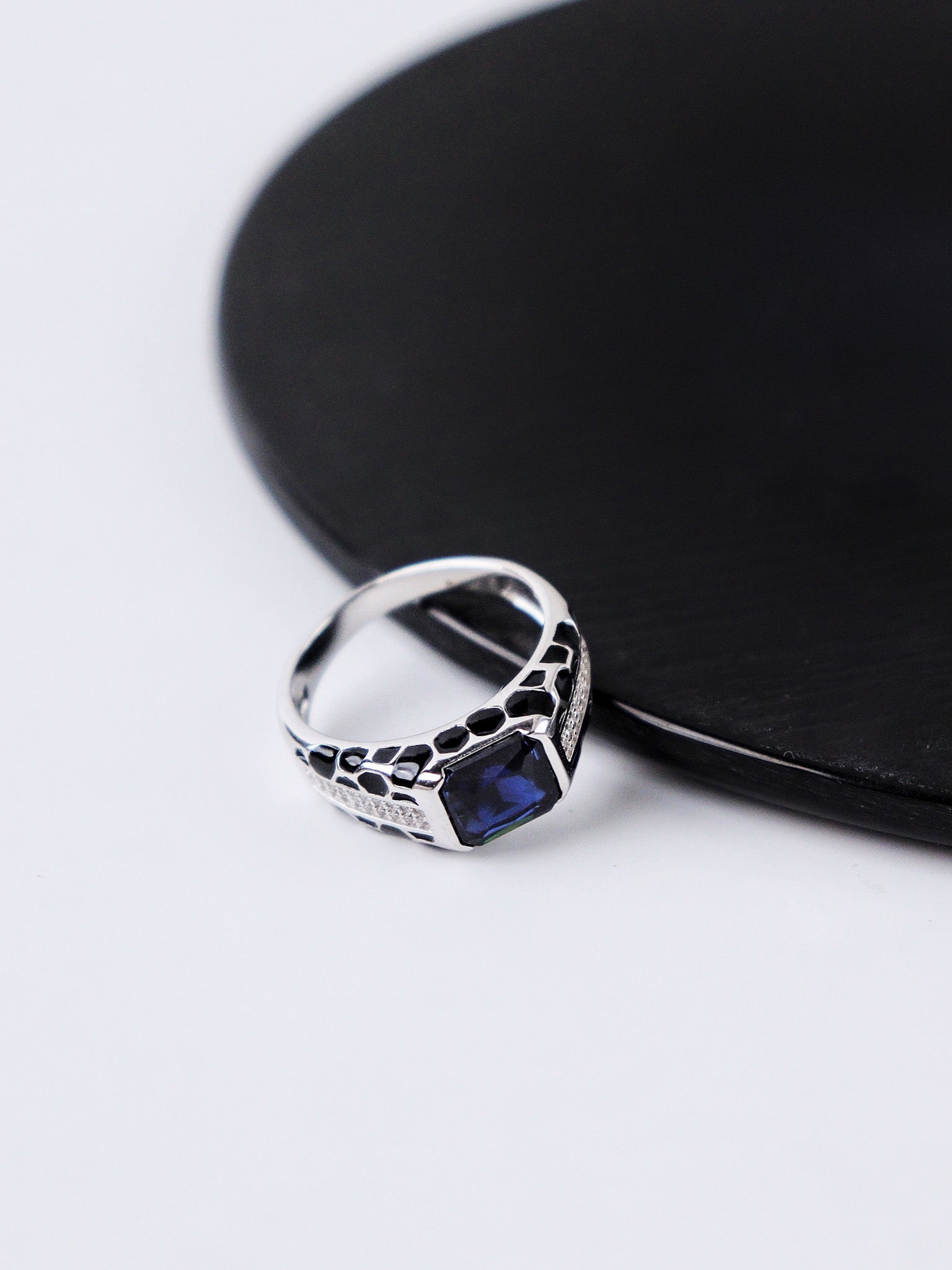 Obsidian Hex Signet Ring