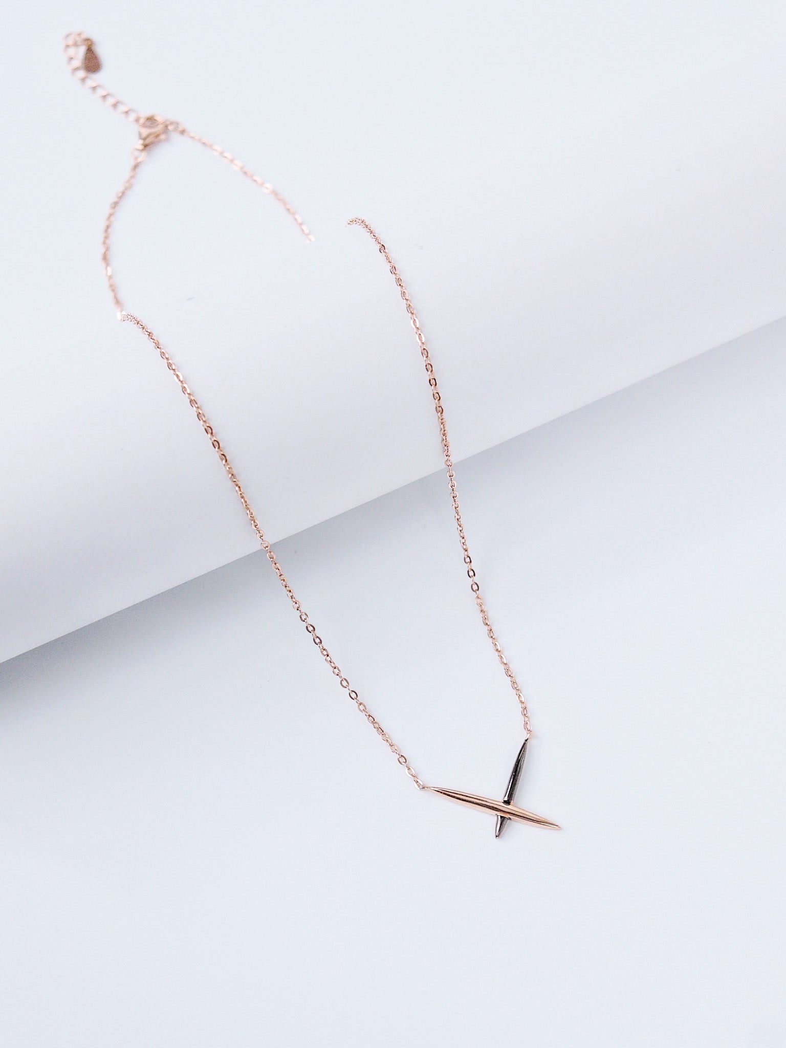 Minimalist Dual-Tone Cross Necklace