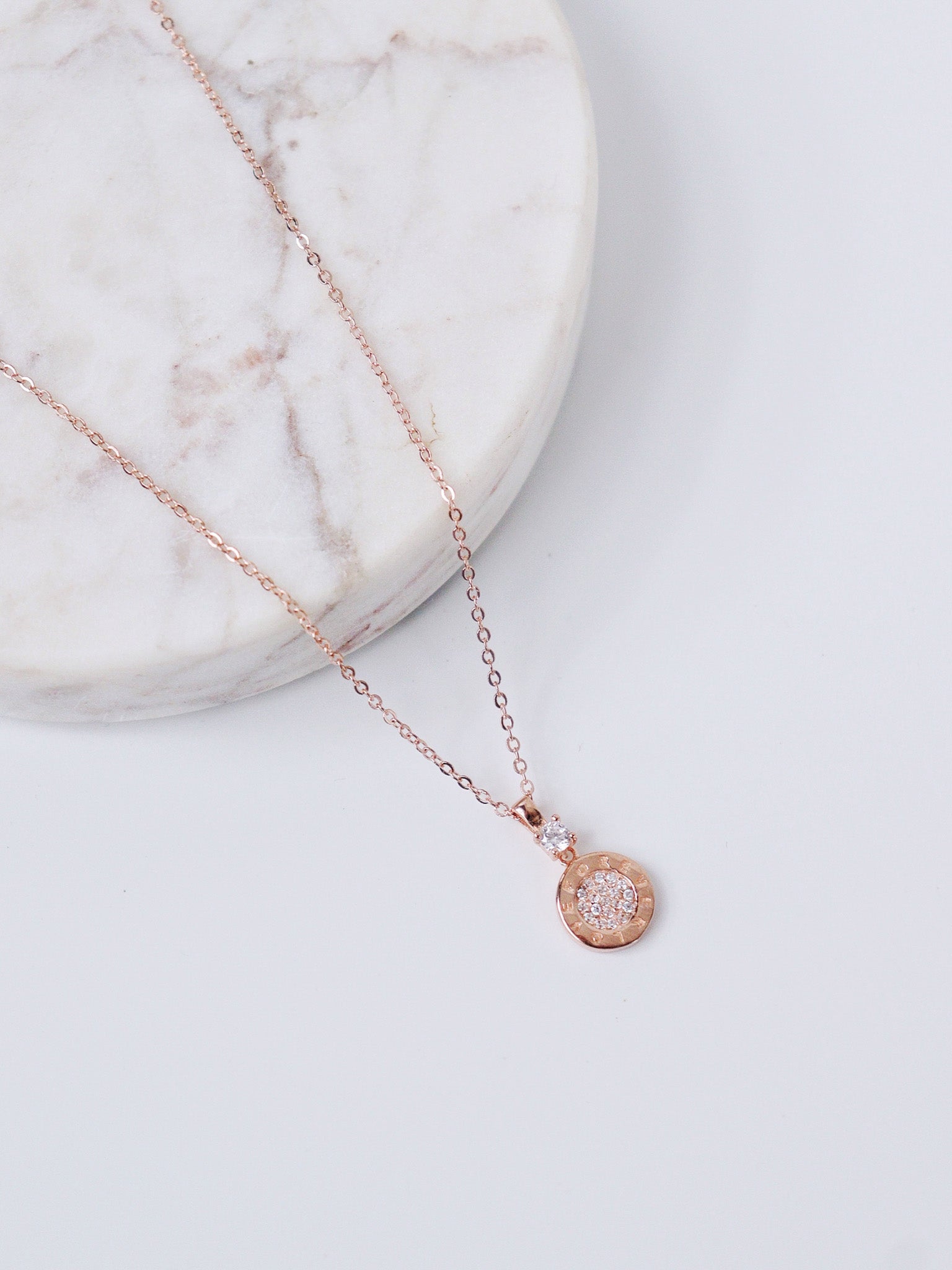 Sparkling Roman Dial Necklace
