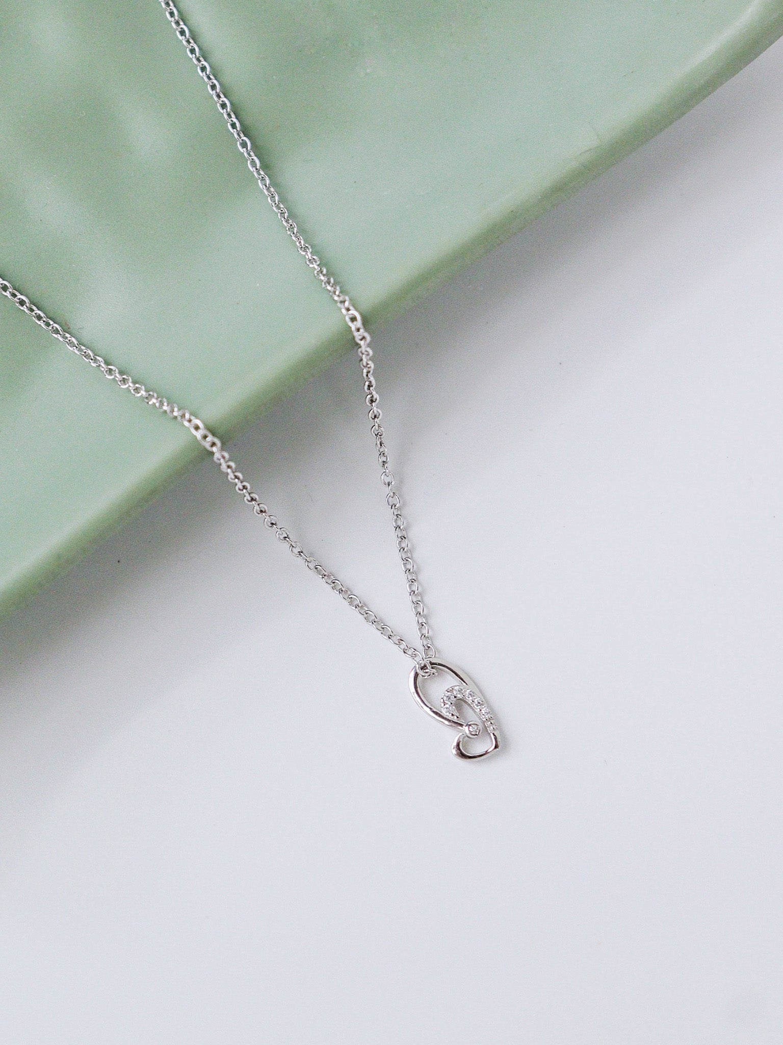 Sparkling Intertwined Hearts Necklace